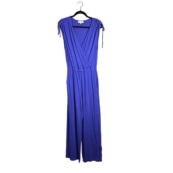 NWOT Michael Stars Purple Knit Jumpsuit Tie Cap Sleeve / Sleeveless Small - Picture 1 of 6